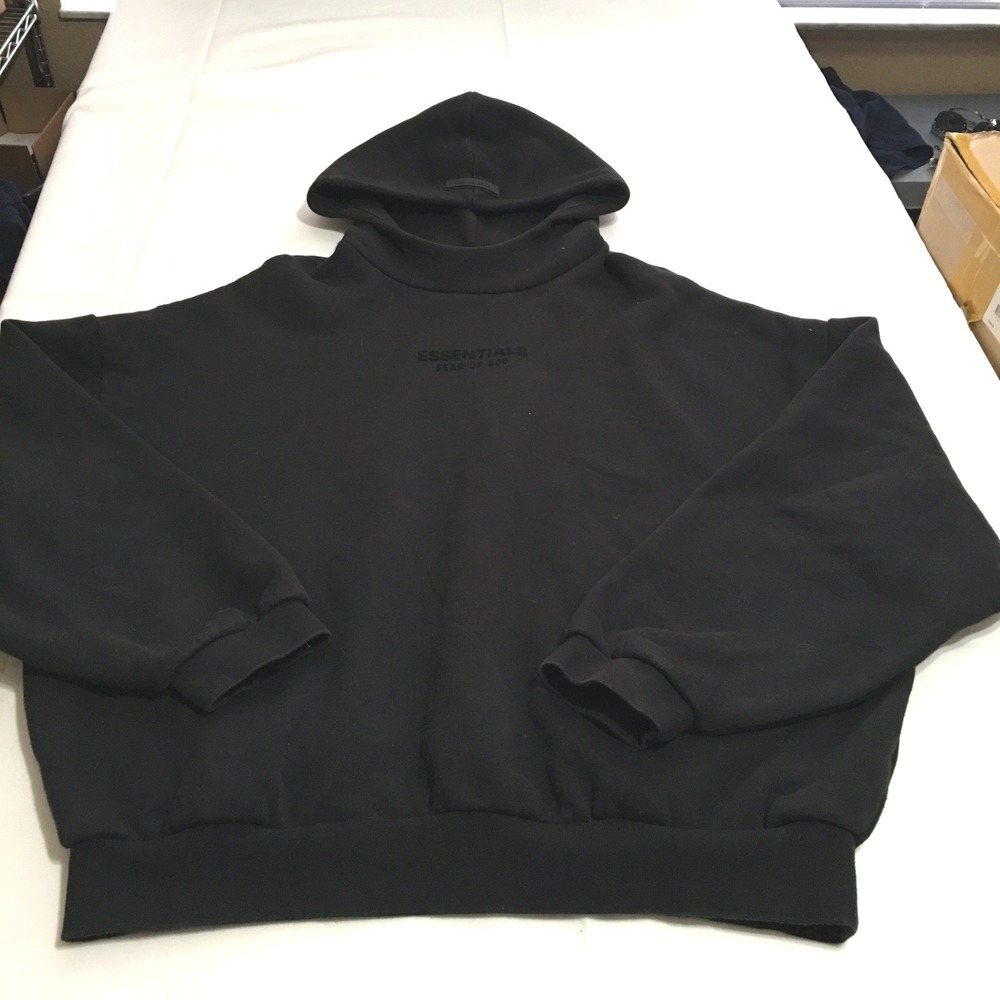 Fear of God Essentials Hoodie Medium Black Oversized Pullover